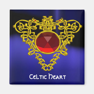 Celtic Heart with Red Ruby Magnet