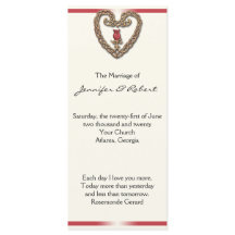 Celtic Heart with rote Rose Wedding Program