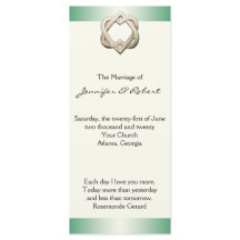 Celtic Hearts on Green Gradient Wedding Program
