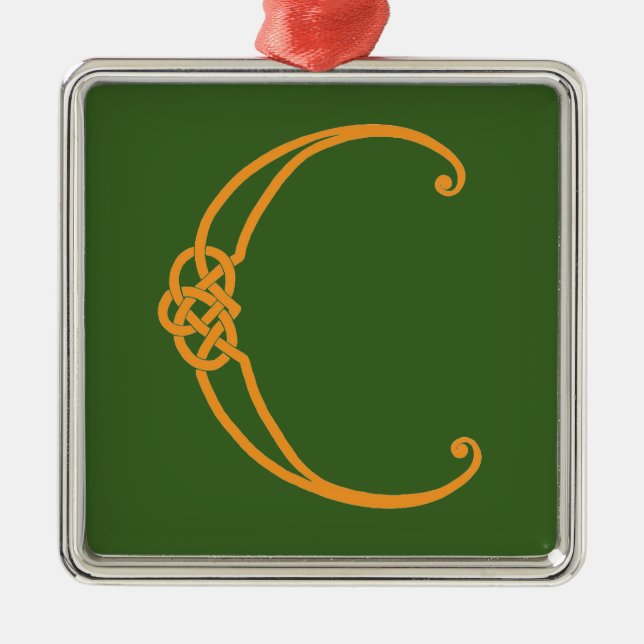 Celtic Initial C Ornament Aus Metall (Vorne)