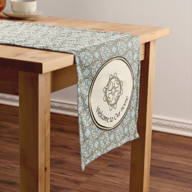 Celtic Inspiriert Interwoven Graphic Cream Black Kurzer Tischläufer (Beispiel)