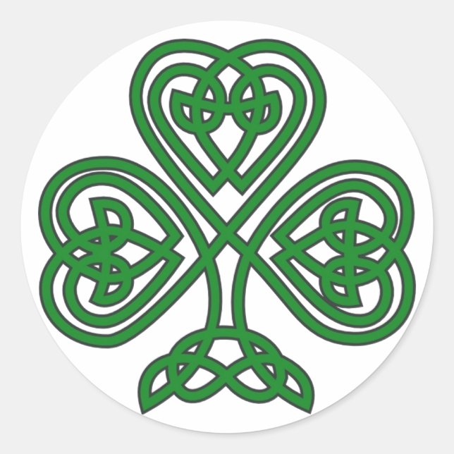 Celtic Irish Kleeblatt St. Patrick's Day Aufkleber (Vorderseite)