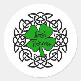 Celtic Irish Princess Runder Aufkleber