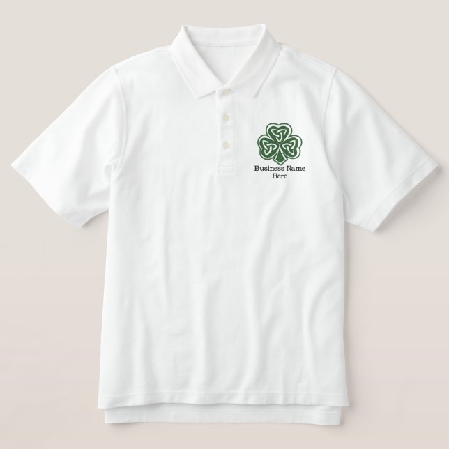 Celtic Kleeblatt Design 2 besticktes Polo/Shirt 2 (Design Vorderseite)