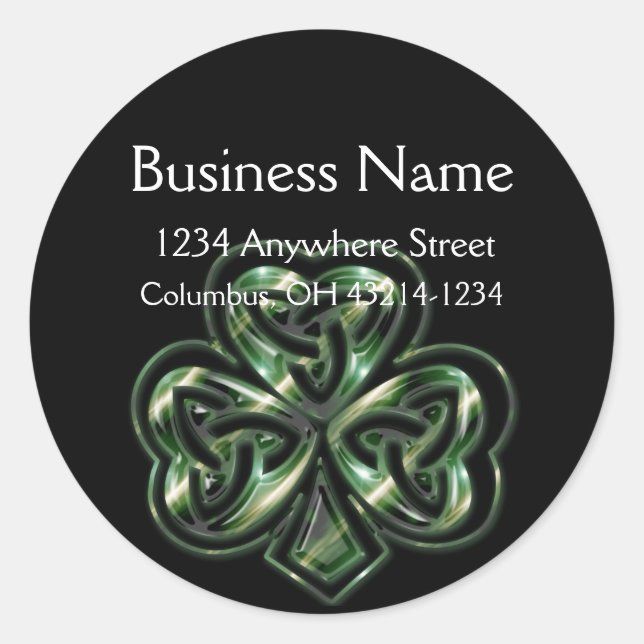 Celtic Kleeblatt Design 2 Round-Address-Labels Runder Aufkleber (Vorderseite)