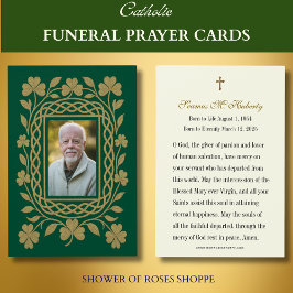 Celtic Kleeblatt Gold Beerdigung Gedenkkarte