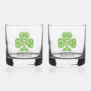 Celtic Kleeblatt Green Irish Clover Trinkbehälter  Whiskyglas