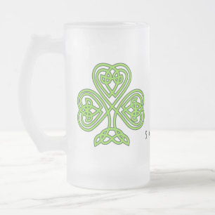Celtic Kleeblatt Green St. Patrick's Day Slainte Mattglas Bierglas