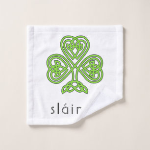 Celtic Kleeblatt Green St. Patrick's Day Slainte Waschlappen