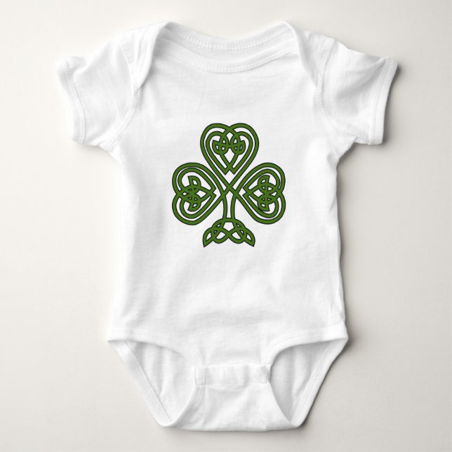 Celtic Kleeblatt - St Patricks Day Baby Strampler (Vorderseite)