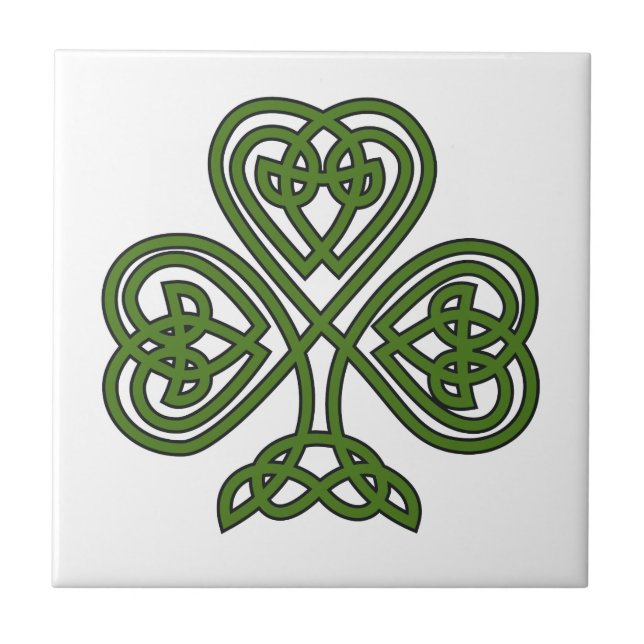 Celtic Kleeblatt - St Patricks Day Fliese (Vorderseite)