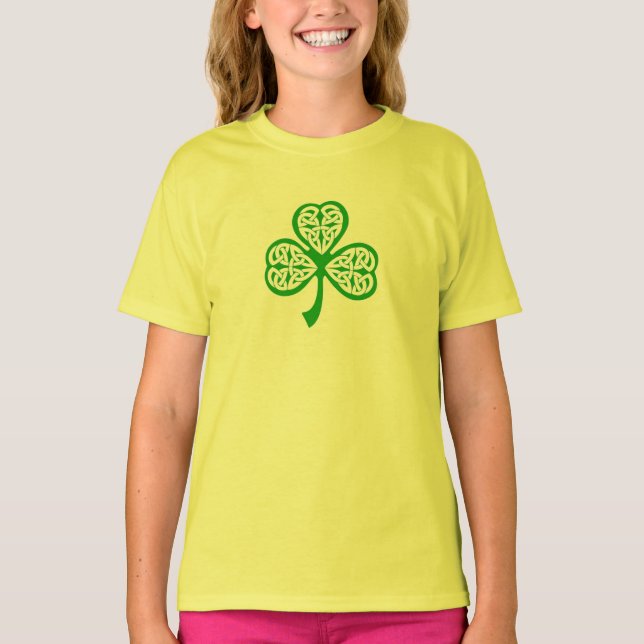 Celtic Kleeblatt St. Patrick's Day Girl's T - Shir T-Shirt (Vorderseite)