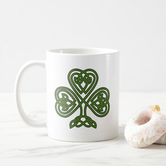 Celtic Kleeblatt - St Patricks Day Kaffeetasse (Mit Donut)