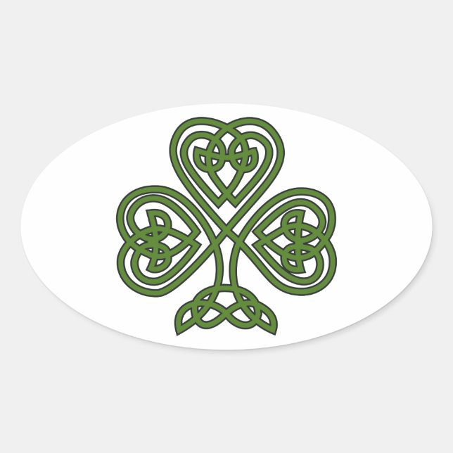 Celtic Kleeblatt - St Patricks Day Ovaler Aufkleber (Vorderseite)