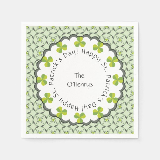 Celtic Kleeblatt St. Patrick's Day Personalisiert Serviette (Vorderseite)