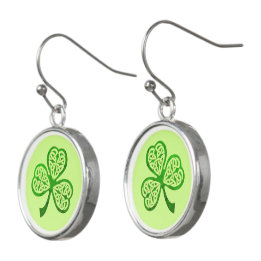 Celtic Kleeblatt St. Patrick's Day Sterling Silver Ohrringe