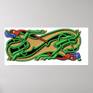 Celtic Knot 2 dogs - Farben Poster