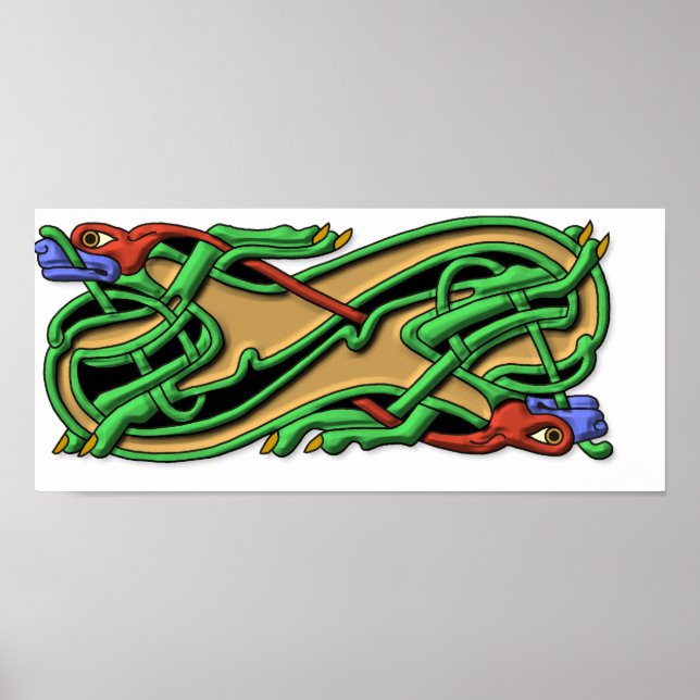 Celtic Knot 2 dogs - Farben Poster (Vorne)