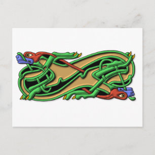 Celtic Knot 2 dogs - Farben Postkarte