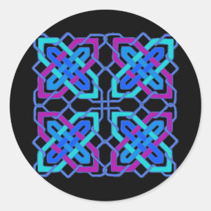 Celtic Knot 3 Black Runder Aufkleber