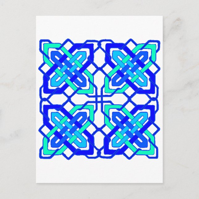 Celtic Knot 3 Blue Postkarte (Vorderseite)
