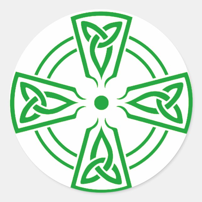 Celtic Knot 5 Green Runder Aufkleber (Vorderseite)