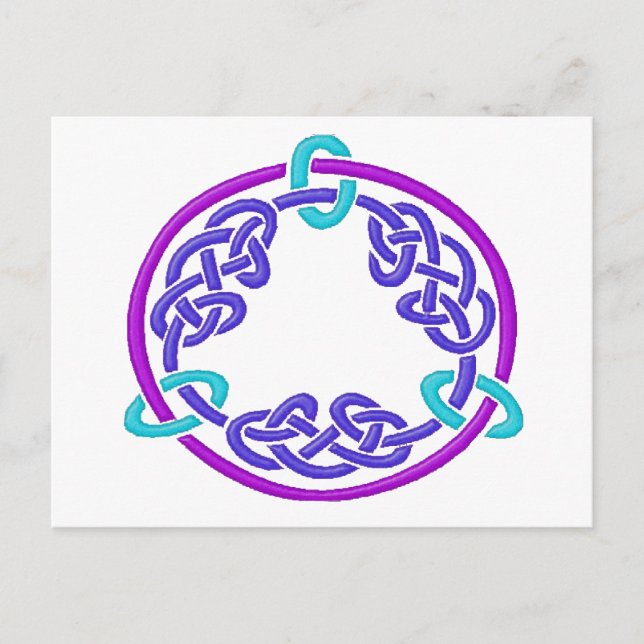 Celtic Knot 7 Lila Postkarte (Vorderseite)