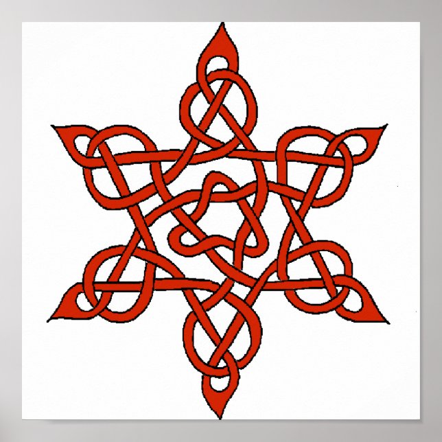 Celtic Knot 9 Red Poster (Vorne)