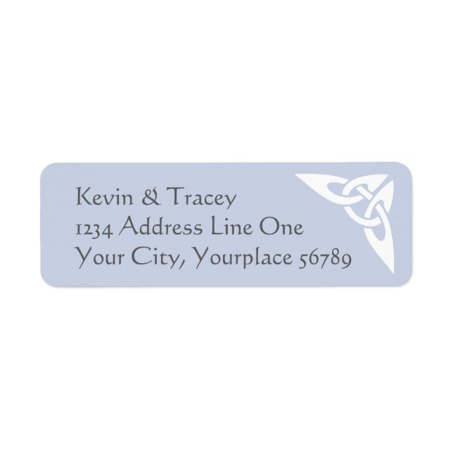 Celtic Knot Address Label - hellblau (Vorne)