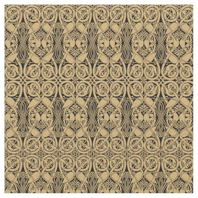 Celtic Knot Animals Lindisfarne Muster Stoff (Nahaufnahme)