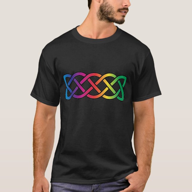 Celtic Knot Band Rainbow Gay Pride T-Shirt (Vorderseite)