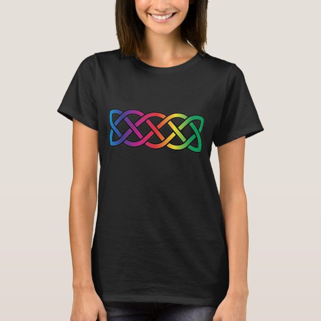 Celtic Knot Band Rainbow Lesbian Pride T-Shirt (Vorderseite)