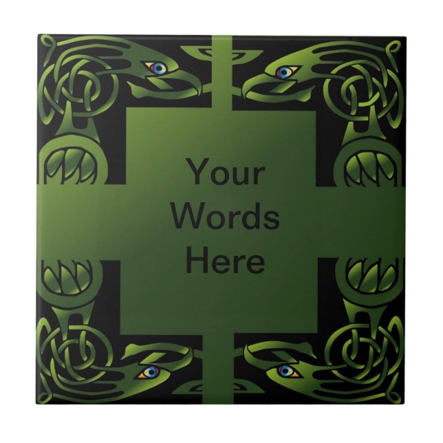 Celtic Knot Bird Design Keramik Tile Fliese (Vorderseite)