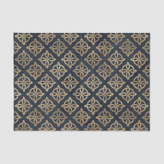 Celtic Knot Blue Gold Irish Pattern Seidenpapier