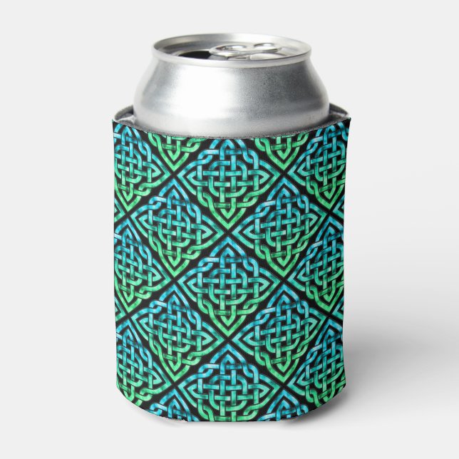 Celtic Knot - Blue Green Can Cooler Dosenkühler (Kanne Vorderseite)