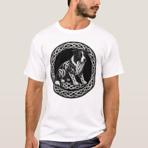 Celtic Knot Border Collie Hund Kunst T-Shirt