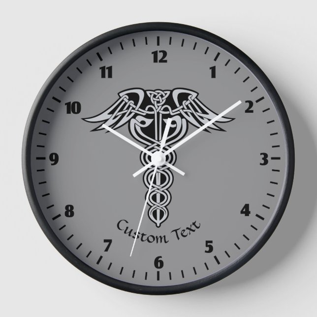 Celtic Knot Caduceus Uhr (Vorderseite)