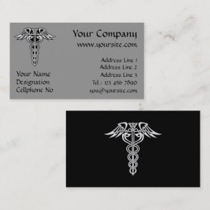 Celtic Knot Caduceus Visitenkarte