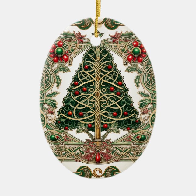 Celtic Knot Christmas Tree Keramik Ornament (Vorne)