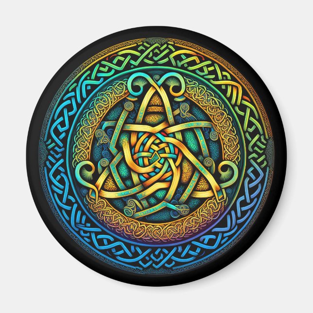 Celtic Knot Colorful Knüpfarbeit Magnet (Vorne)