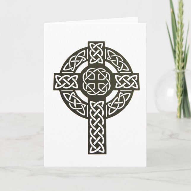 Celtic Knot Cross Feiertagskarte (Vorderseite)