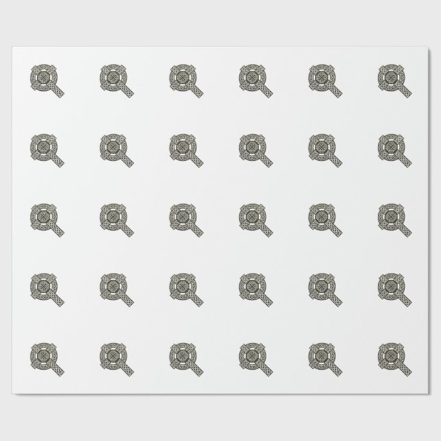 Celtic Knot Cross Geschenkpapier (Saum)