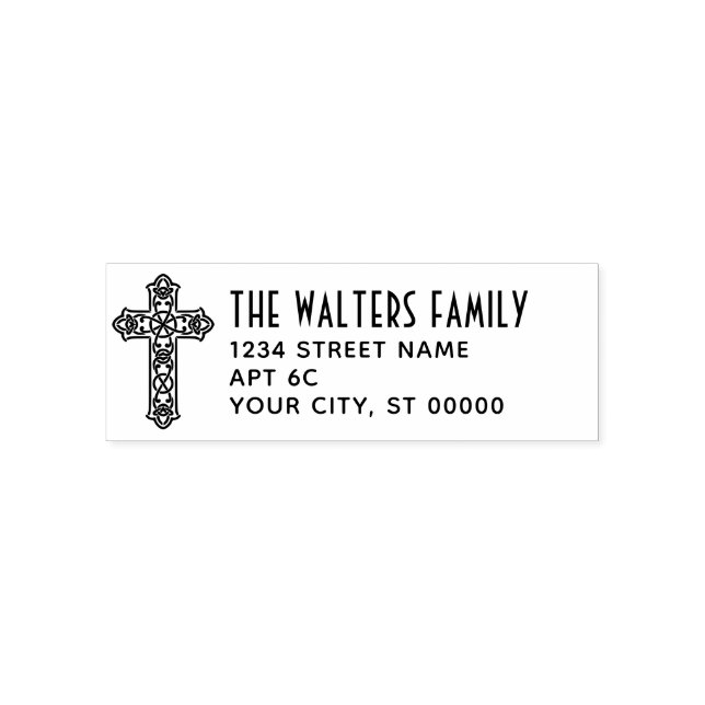 Celtic Knot Cross Name Rücksendeadresse SM Permastempel (Design)