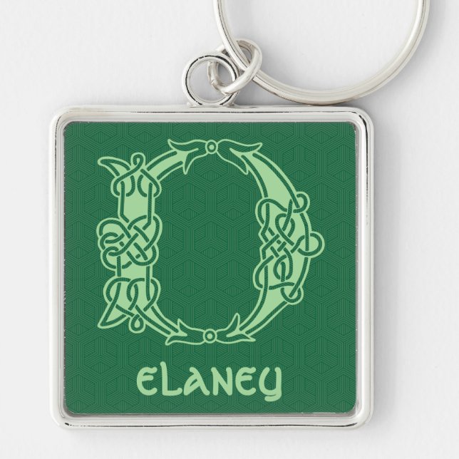 Celtic Knot Decorative Hauptstadt D Schlüsselanhänger (Vorne)