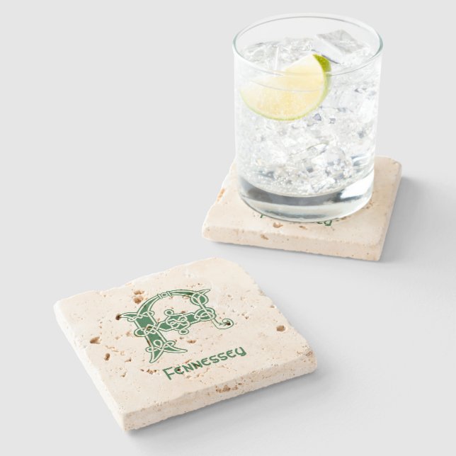 Celtic Knot Decorative Hauptstadt F Steinuntersetzer (Seitenansicht)