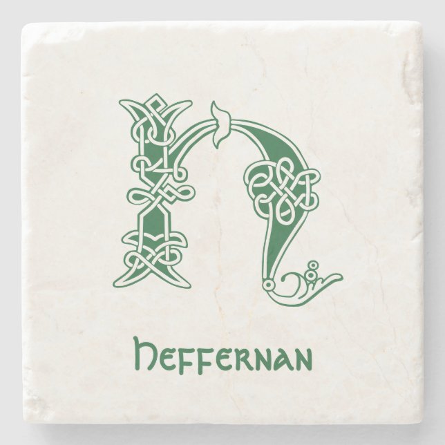 Celtic Knot Decorative Hauptstadt H Steinuntersetzer (Vorderseite)