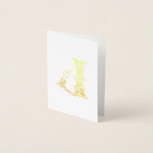 Celtic Knot Decorative Hauptstadt J Folienkarte