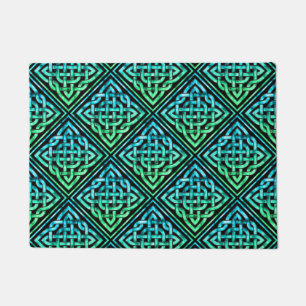 Celtic Knot - Diamond Blue Green Fußmatte