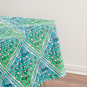 Celtic Knot - Diamond Blue Green White Tischdecke