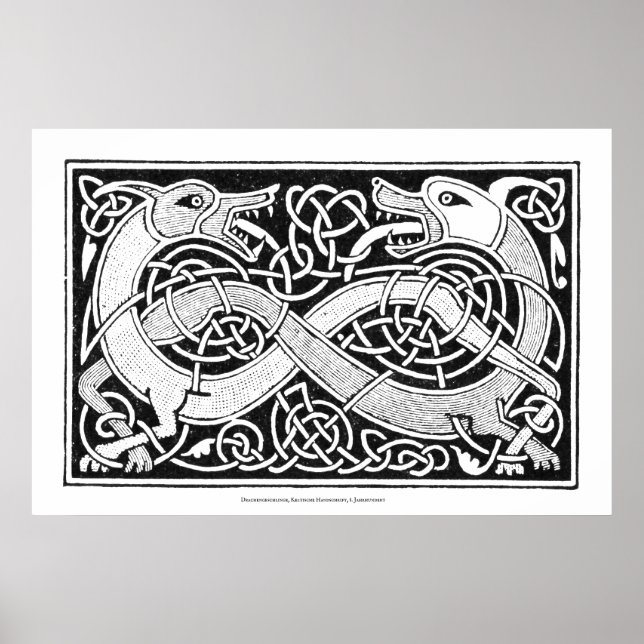 Celtic Knot Dragon Art Poster (Vorne)